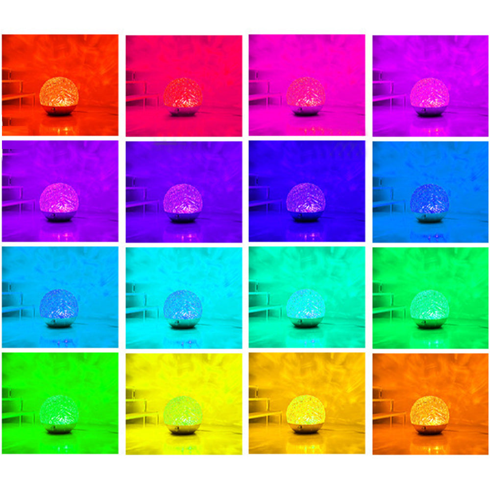 16 Color Rechargeable RGB Water Ripple Mood Lamp with Touch Dimming