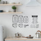 Kitchen Conversion Chart Sticker Set Transparent