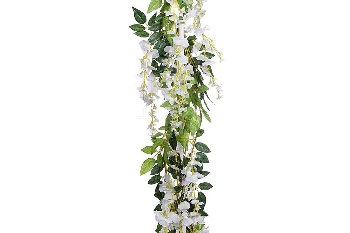 4Pcs Artificial Silk Wisteria Vine Hanging Garland 1.8 m for Home and Garden Decoration