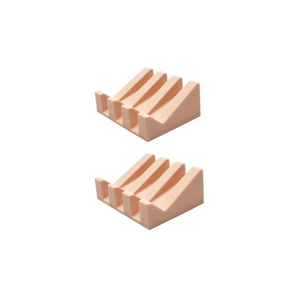 2Pcs Silicone Soap Dish Holder Set Non-Slip Draining Soap Box