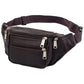 Unisex Genuine Leather Zip Waist Bag