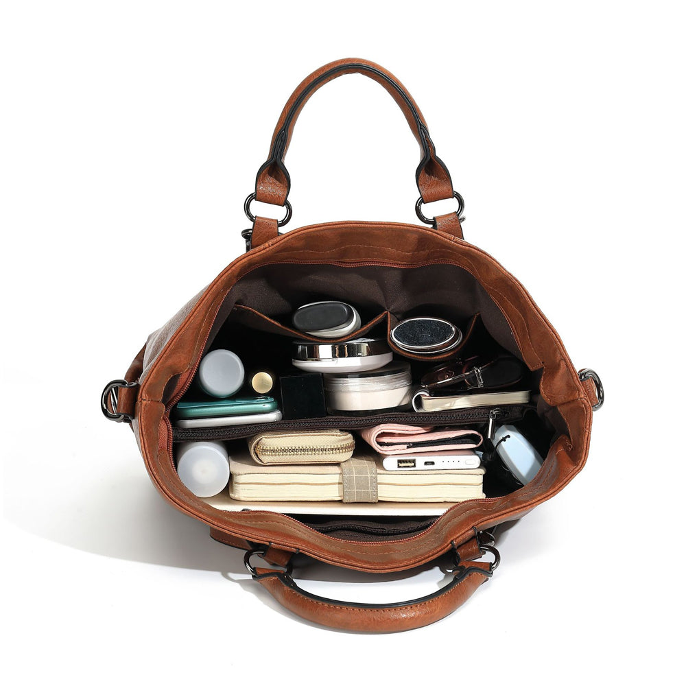 PU Leather Women's Tote Handbag for Work and Travel