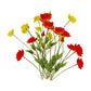 6Pcs 4 Head Artificial Poppy Flowers Papaver Rhoeas Flocking Stem Bouquet-Yellow, Red