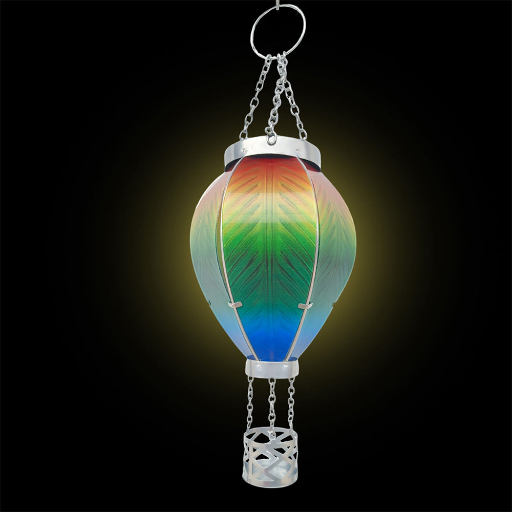 Hot Air Balloon Solar Hanging Light with Flickering Flame Light