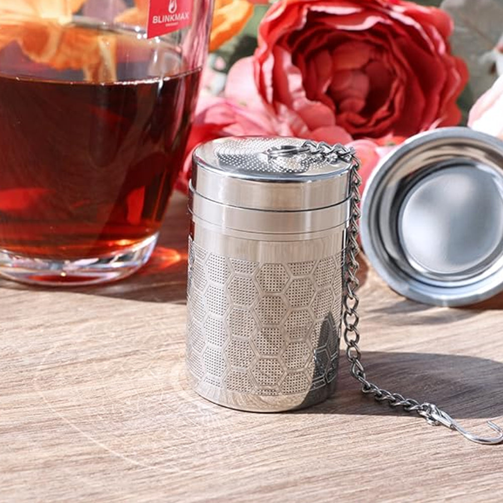 2Pcs Stainless Steel Fine Mesh Tea Strainer with Drip Tray