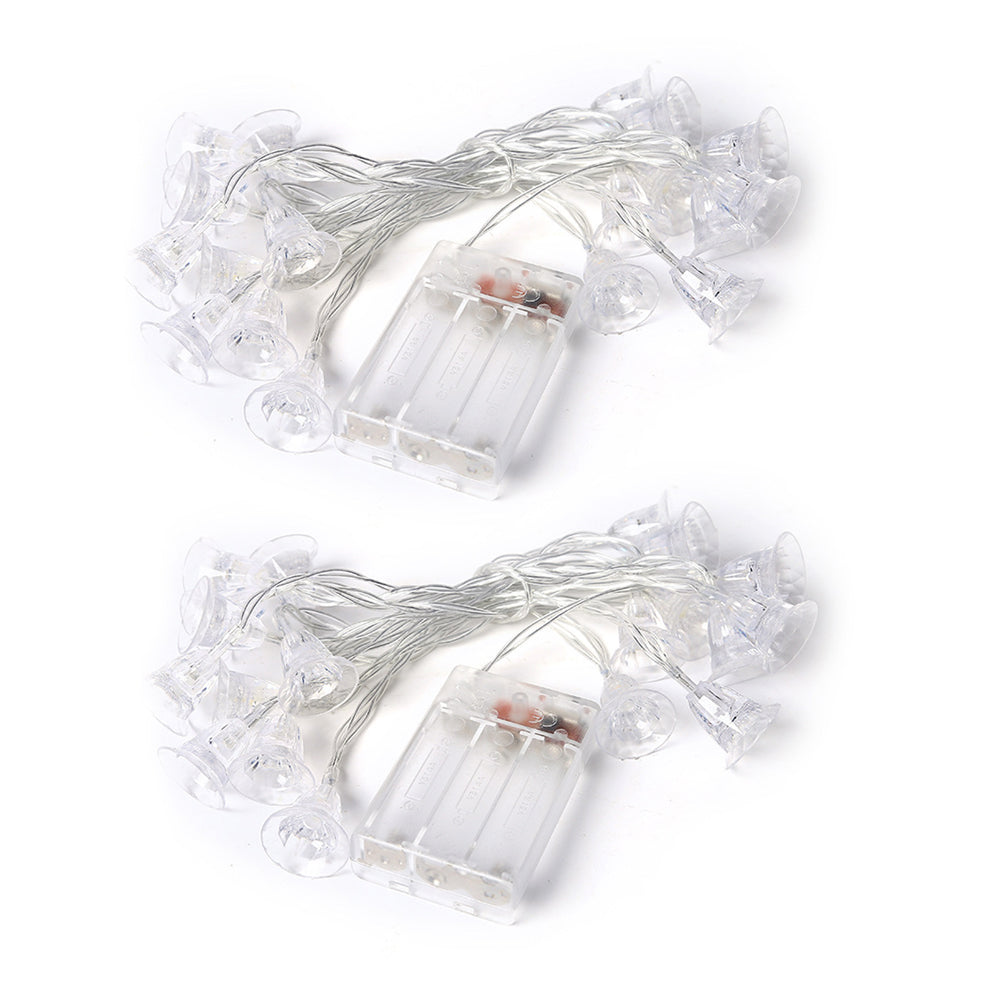 2Pcs 20LEDs Battery Operated Christmas Bells LED String Light