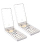 2Pcs Compact LED Makeup Mirror with Cosmetic Brush and Holder
