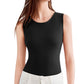 Thermal Underwear Round Neck Slim Fit Fall Winter Warm Baselayer Top for Women-Black