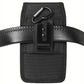 Universal Black Oxford Cloth Phone Waist Pouch with Belt Clip and Card Holder Compatible with Most Smartphones