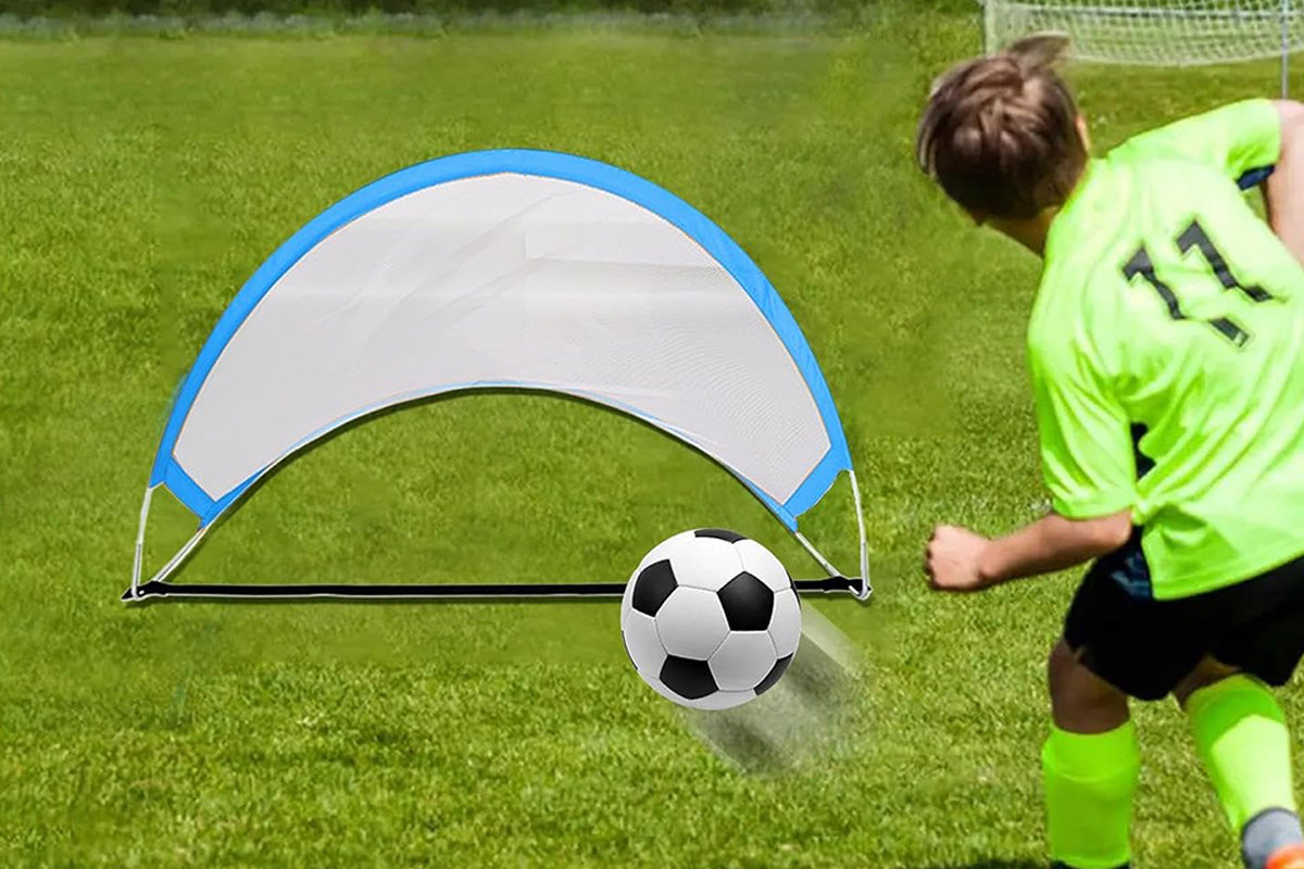 Portable Pop Up Soccer Goal Set with 3 Ground Pegs and Storage Bag