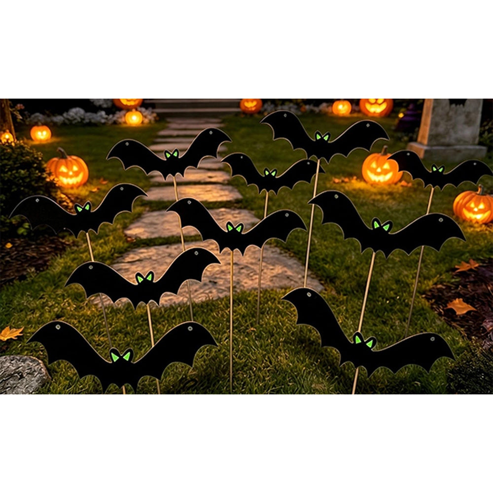 6PCS Halloween Bat Garden Stakes