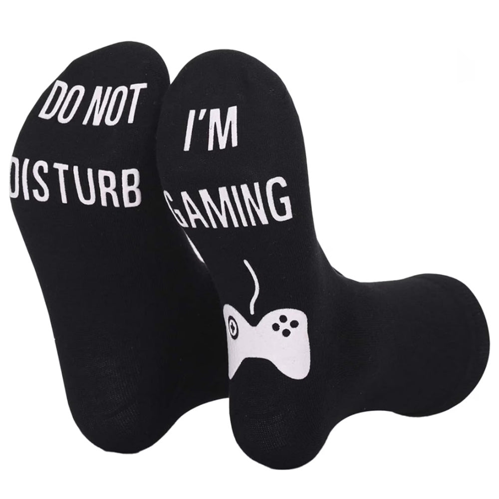 Funny Gaming Socks with Do Not Disturb I Am Gaming Text