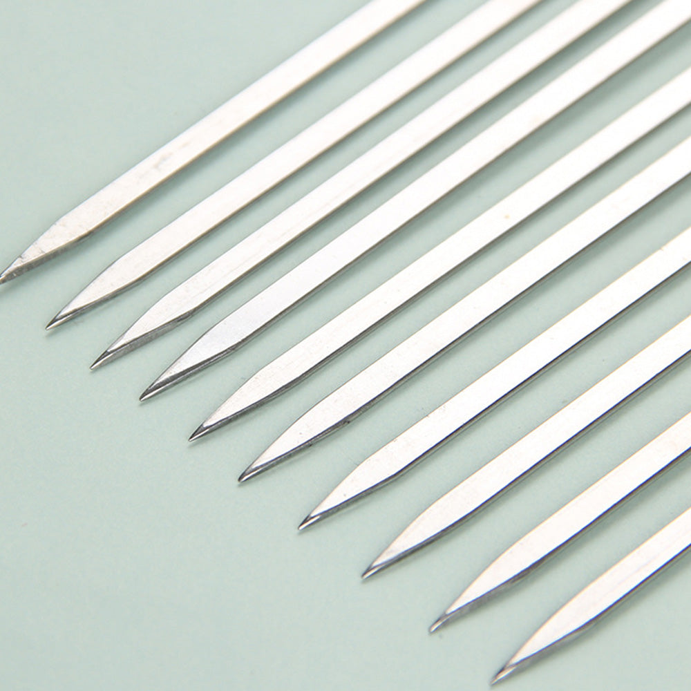 20 Pack 304 Stainless Steel BBQ Skewers Flat or Round Easy Clean
