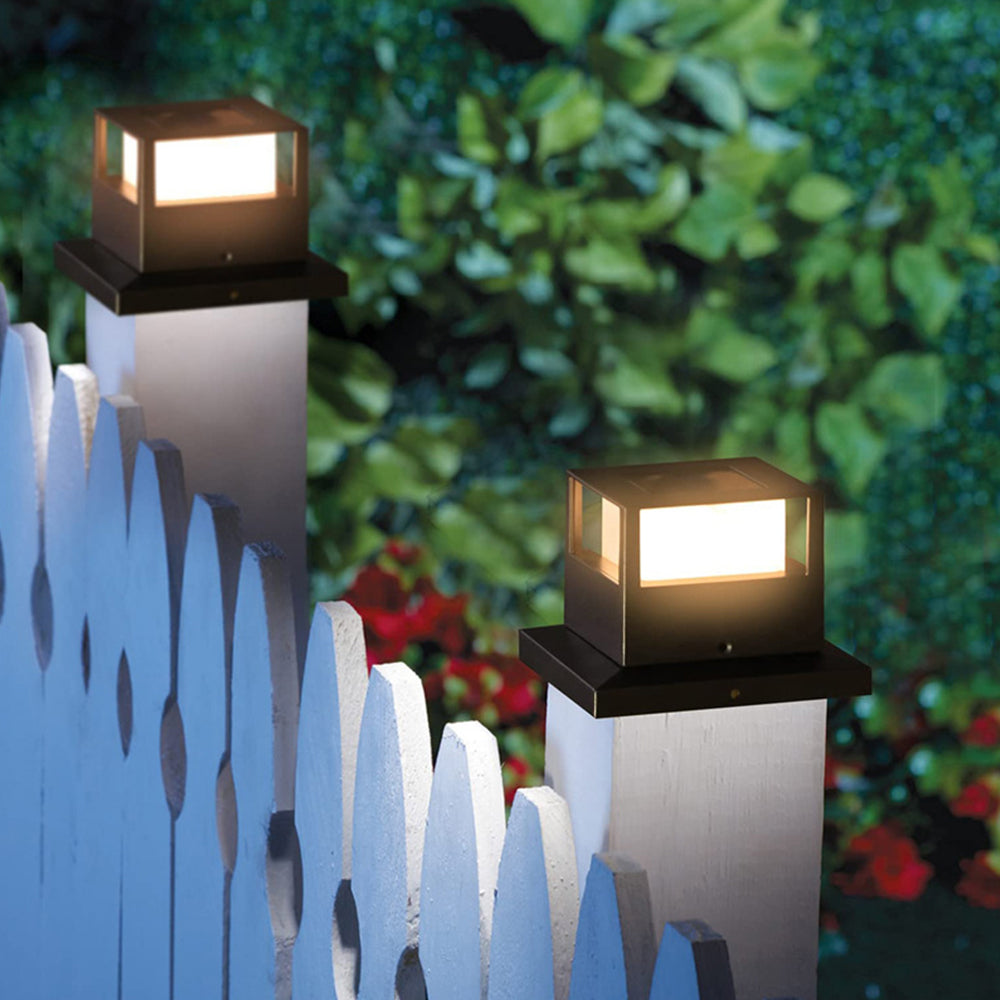 2Pcs Solar Post Light Waterproof Outdoor Column Patio Fence Gate Garden Lamps