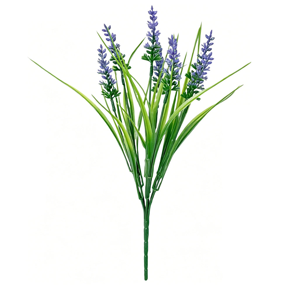 16Pcs Artificial Plants Outdoor Fake Lavender Realistic Plastic Faux Plants for Balcony Patio
