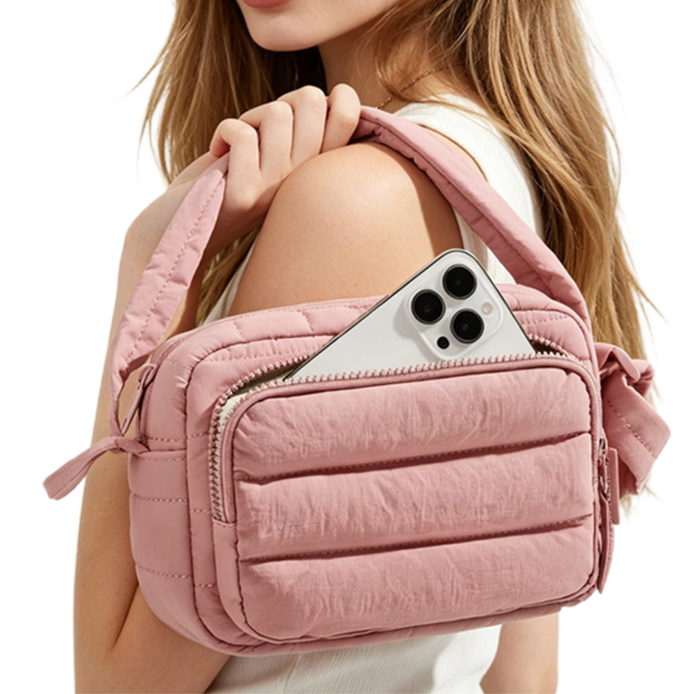 Crossbody Bag Lightweight Down-Feel Large Capacity for Commute Travel Sports