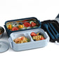 Bento Box Stackable 3-Compartment Lunch Containers With Dinnerware And Seal Cover