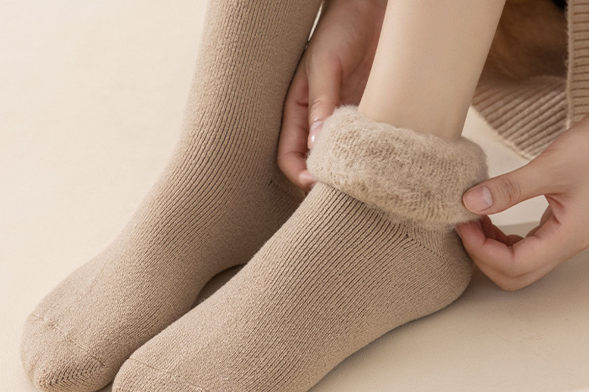 4-Pairs Warm Thermal Socks Women's Winter Fleece Lined Socks Insulated Socks