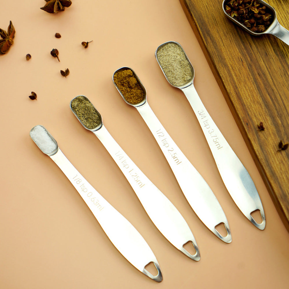 6Pcs Stainless Steel Measuring Cups Spoons Kitchen Baking Cooking Tools Set