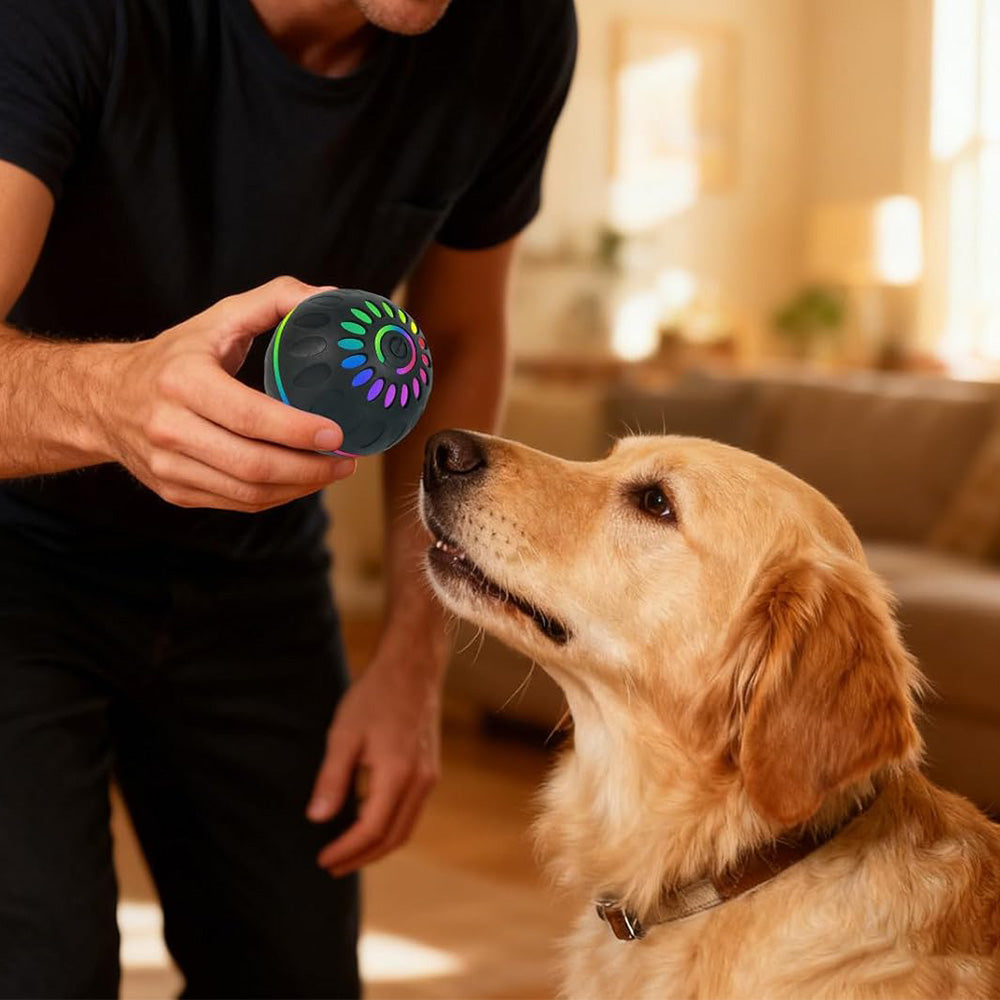 Interactive Dog Ball Toy Smart Moving Bouncing Dog Ball with LED Lights for Dogs Puppies