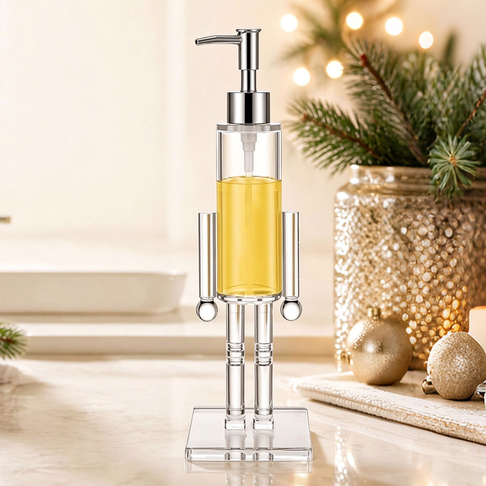 Christmas Nutcracker Soap Dispenser Clear Pump Bottle Bathroom Kitchen