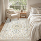Large Floor Rug Crystal Velvet Vintage Boho Non-Slip Carpet for Bedroom Dining Room