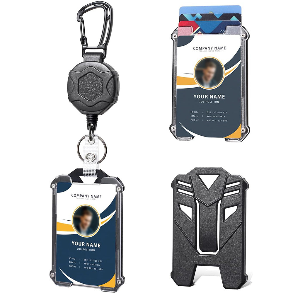 2XBadge Holder Retractable ID Cards Holder with Lanyard