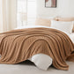 Soft Fluffy Fleece Throw Blanket for Sofa Couch Bed Living Room All Season Cozy-Brown