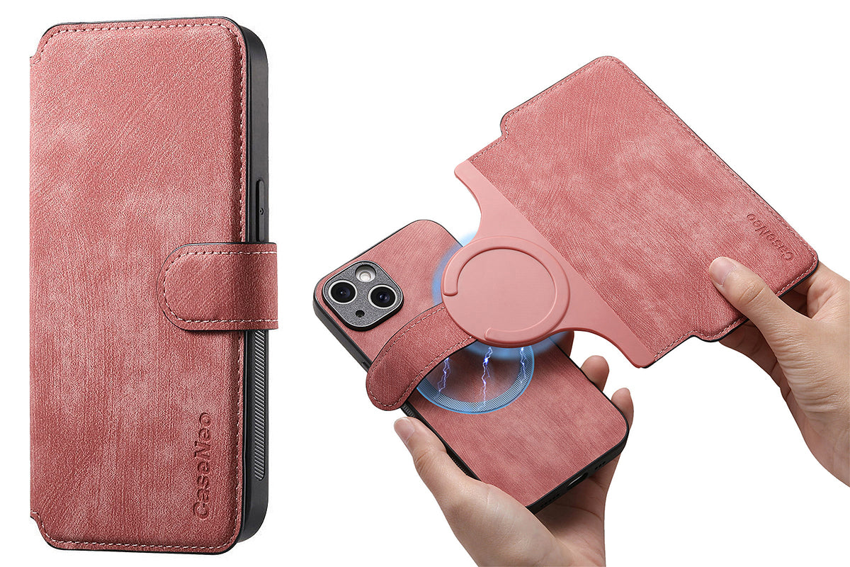 Magnetic Wallet Case for iPhone 17Series RFID Blocking Card Holder Phone Stand
