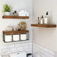 3 Tier Bathroom Shelf Wall Mounted Floating Shelf with Storage Basket