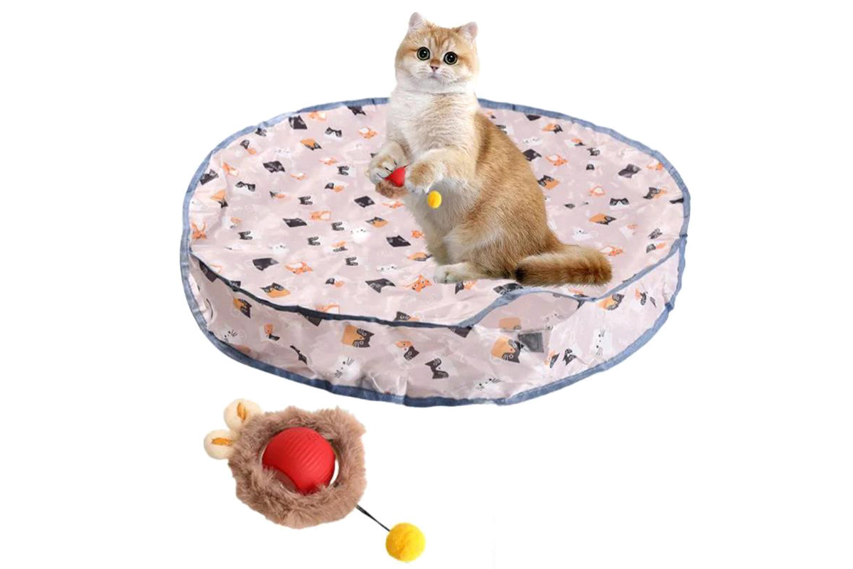 Interactive Cat Toys Ball Electric Motion Activate Cat Toy Hide and Seek Mouse Catching Game
