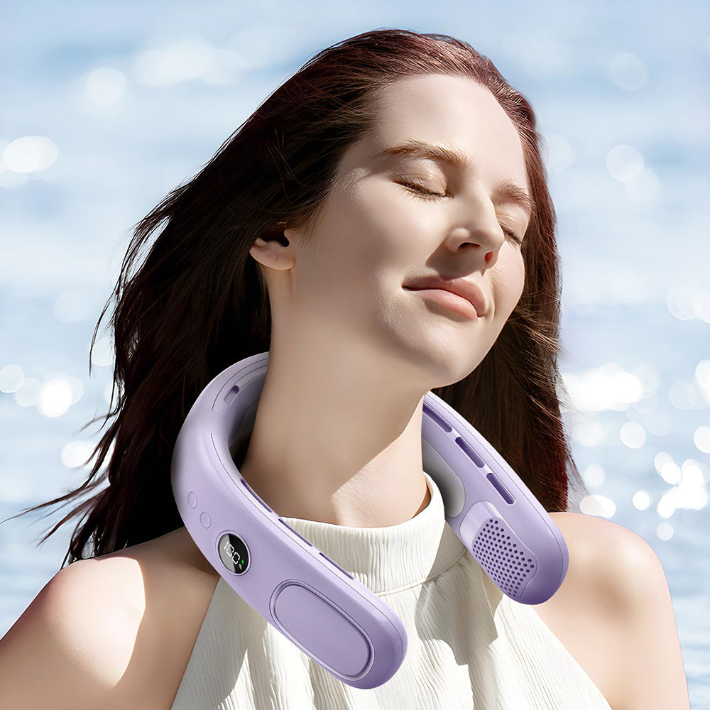 Neck Air Conditioner Cooling Neck Fan Neck Cooler 4000mAh Wearable Personal Fan