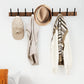 Wall Mounted Wooden Coat and Hat Rack 42 cm Rustic Style for Entryway Bedroom