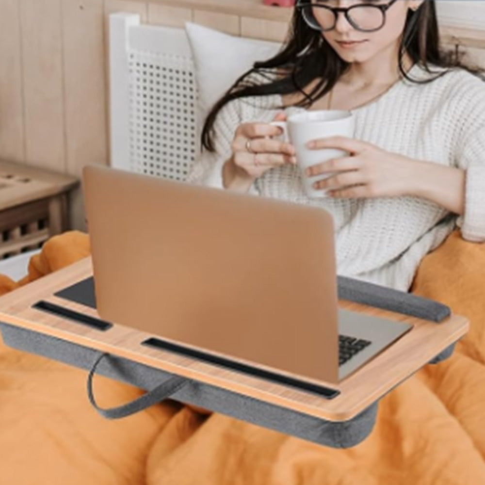 Lap Desk Laptop Stand with Tablet Phone Holder for Home Bed Sof