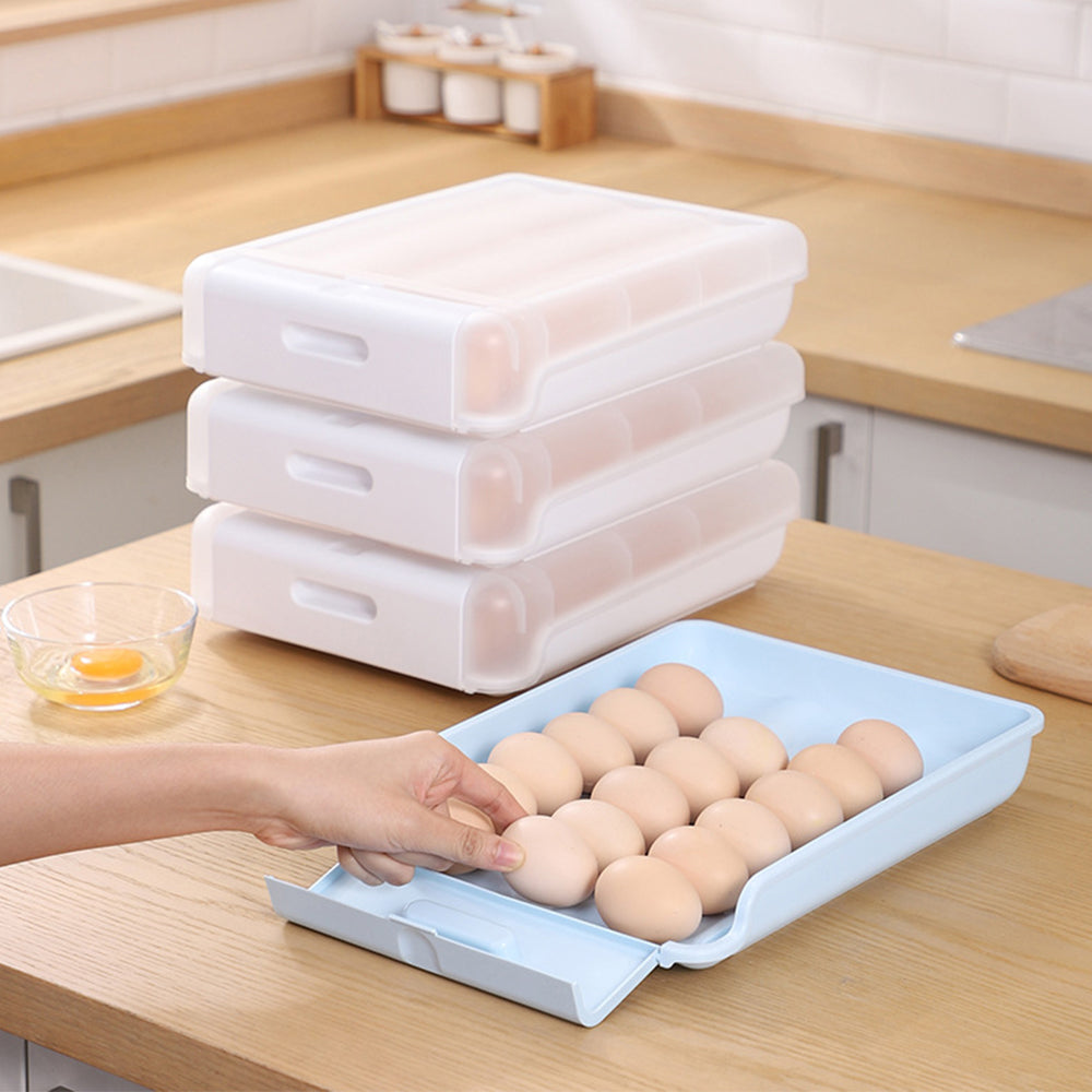 34.3x25.2x8.2CM Automatic Scrolling Egg Storage Box Removable Egg Dispenser