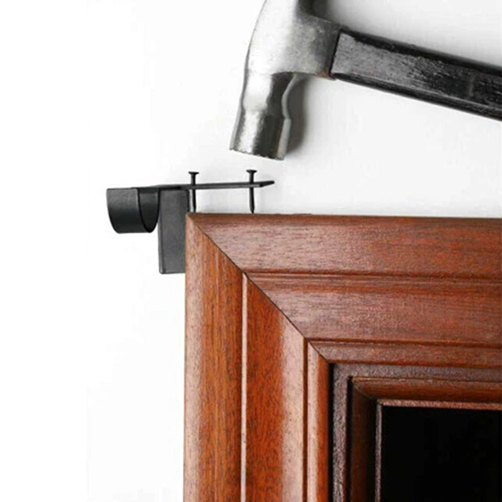 2Pcs Tap In Iron Curtain Rod Brackets for Wooden Window Frames