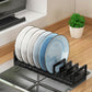 Aluminum Adjustable Cabinet Dish Storage Shelf with Removable Card Slot