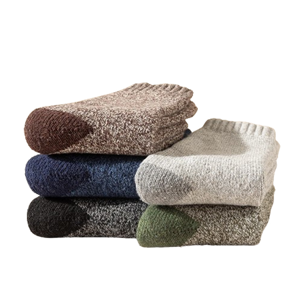 5 Pairs Winter Warm Thermal Wool Hiking Socks for Men