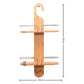 2 Tier Bamboo Shower Caddy with Drain Holes Hanging Organizer for Bathroom