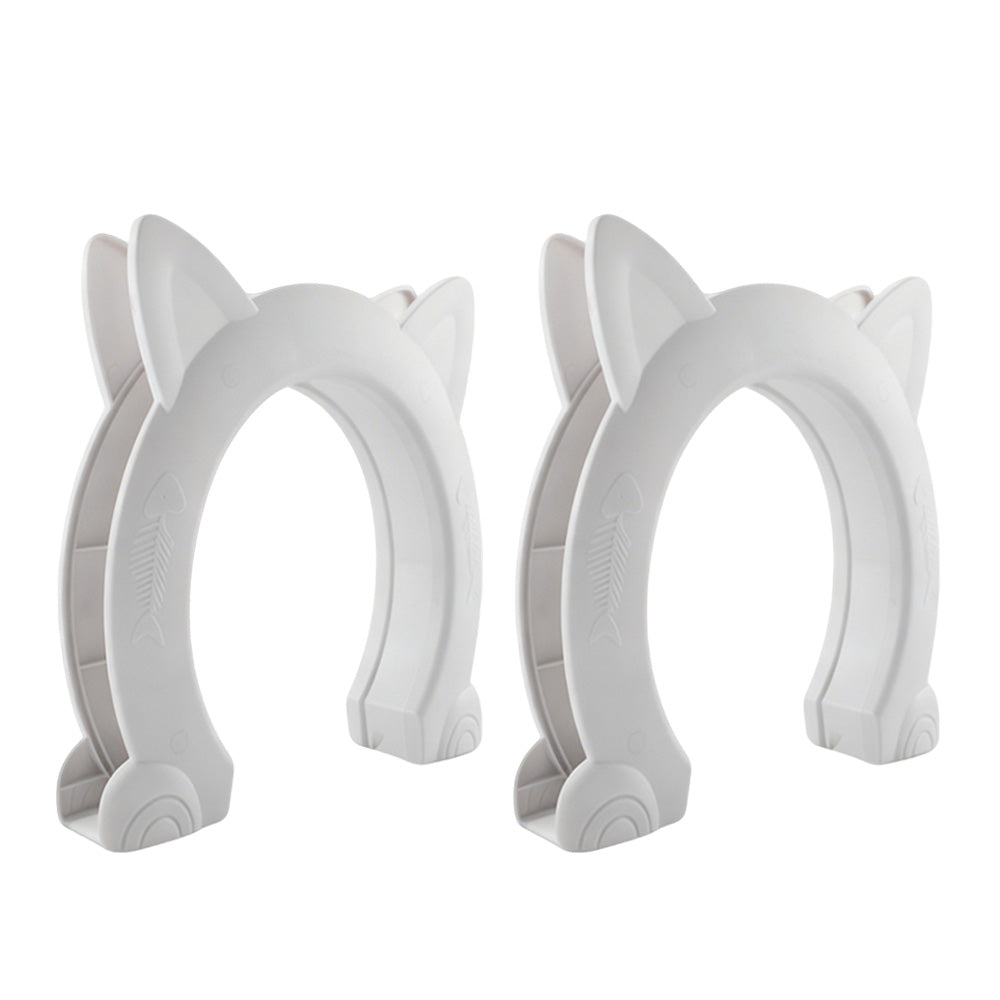 2XWhite Cat Ear Pet Door Frame for Interior Door