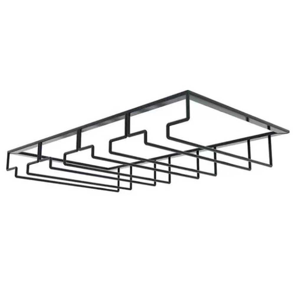 Under Cabinet Wine Glass Rack with 4 Slots for Stemware Storage