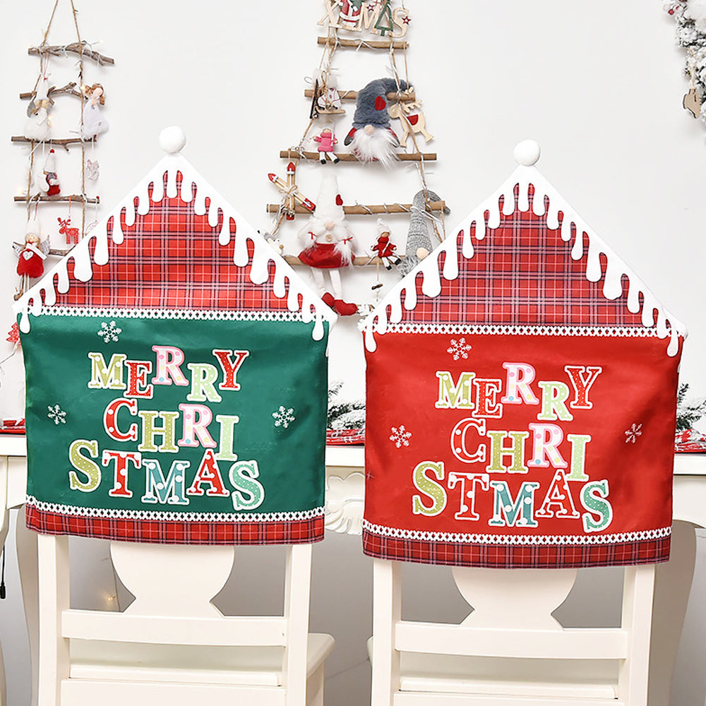 2Pcs MERRY CHRISTMAS Chair Back Cover