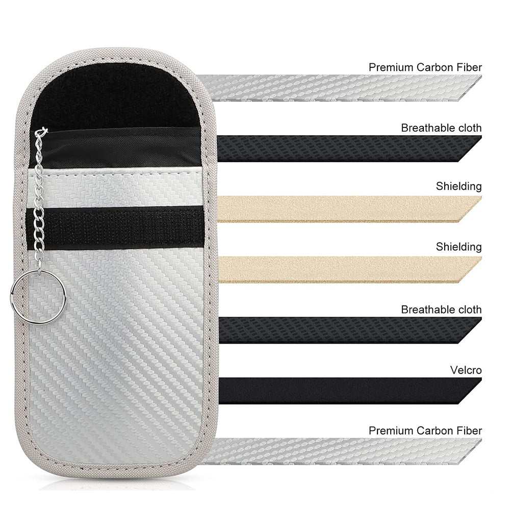 2pcs Faraday Bag for Key Fob Car RFID Anti Theft Pouch Key Protection Case