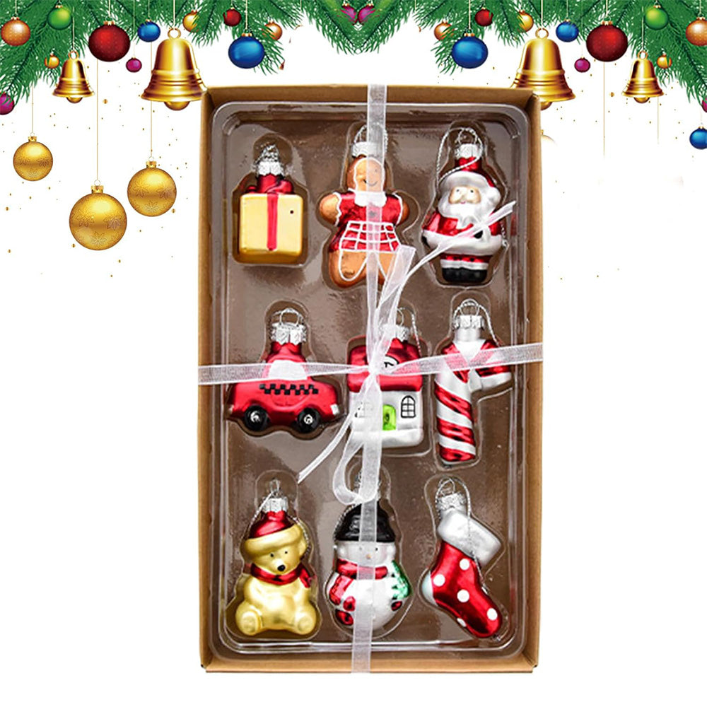 Glass Painted Christmas Ornaments Christmas Tree Hanging Decorations