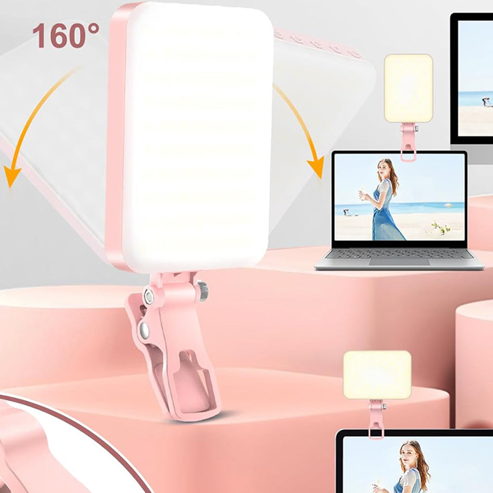 LED Portable Selfie Light with Clip and Hot Shoe Mount