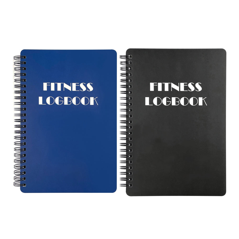 2Pcs Fitness Journal Training Log Book for Daily Fitness Tracking and Goals Setting-Blue+Black