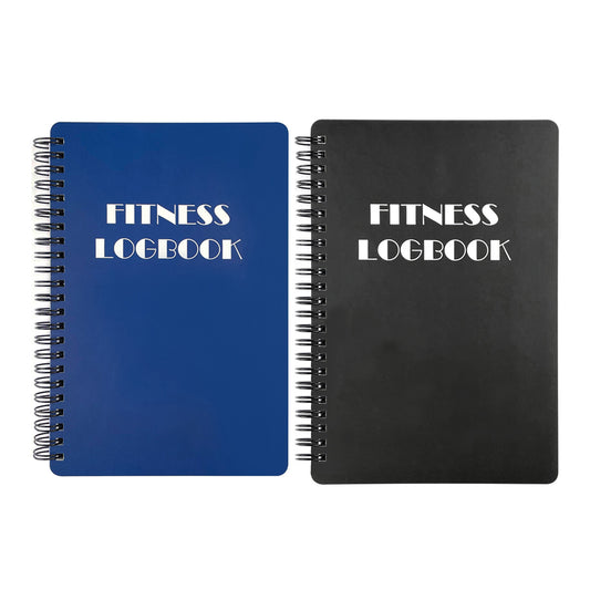 2Pcs Fitness Journal Training Log Book for Daily Fitness Tracking and Goals Setting-Blue+Black