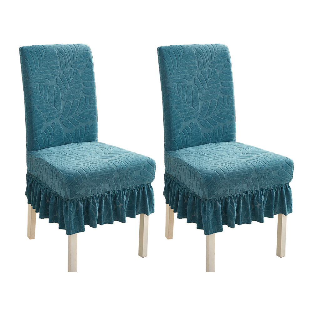 2Pcs Ruffled Skirt Stool Chair Protectors