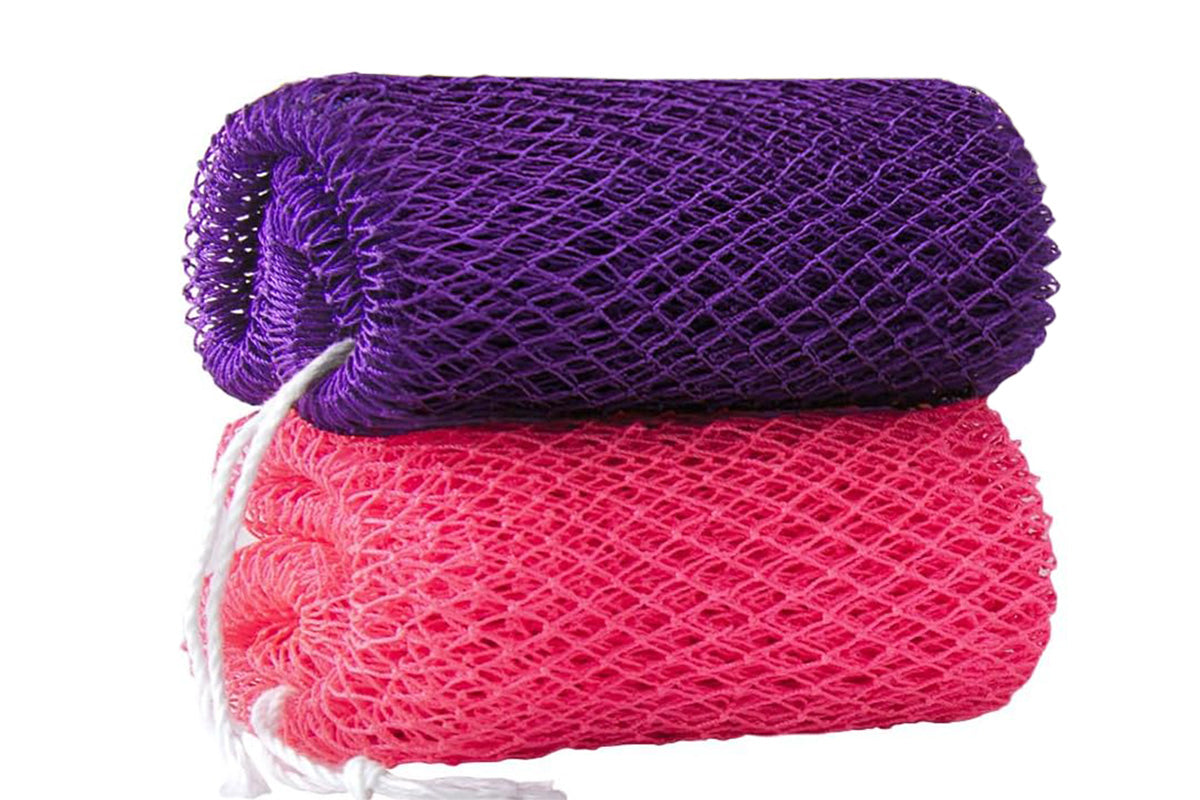 2PCS African Net Sponge Body Scrubber for Exfoliating and Bathing