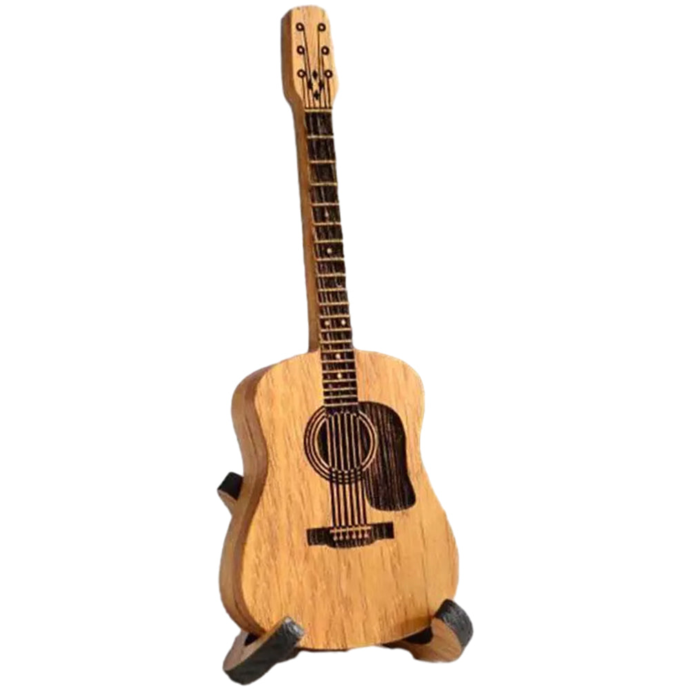 3Pcs Portable Wooden Acoustic Guitar Picks with Box and Holder